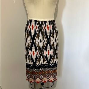 Patterned Pencil Skirt - Multicolor
